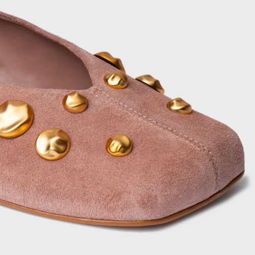 Sapatilha Balls Couro Suede Rosa Ballet