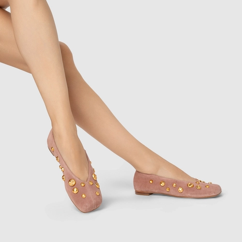 Sapatilha Balls Couro Suede Rosa Ballet
