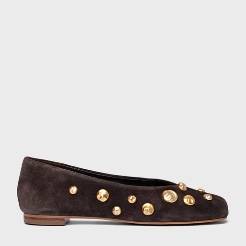 Sapatilha Balls Couro Suede Marrom Ganache