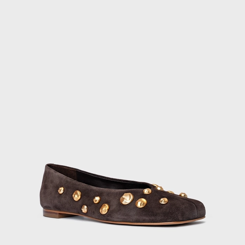 Sapatilha Balls Couro Suede Marrom Ganache