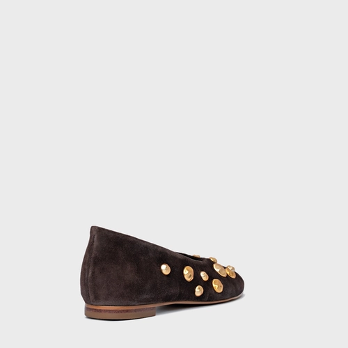Sapatilha Balls Couro Suede Marrom Ganache