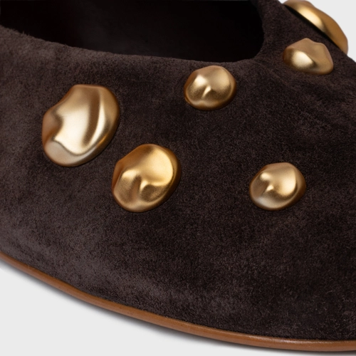 Sapatilha Balls Couro Suede Marrom Ganache