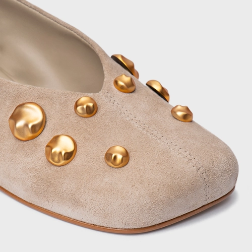 Sapatilha Balls Couro Suede Bege Oatmeal