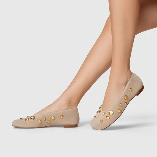 Sapatilha Balls Couro Suede Bege Oatmeal