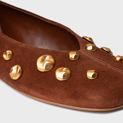 Sapatilha Balls Couro Suede Marrom Walnut