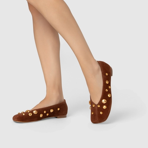 Sapatilha Balls Couro Suede Marrom Walnut