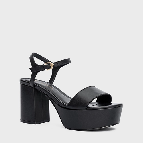 Sandália Plataforma Classic Couro Preto
