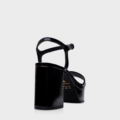 Sandália Plataforma Classic Couro Verniz Preto