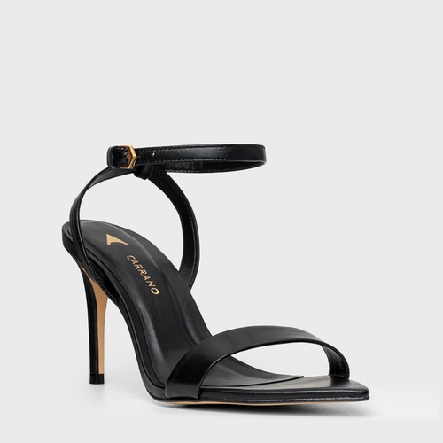 Sandália Minimal Salto Fino Couro Preto