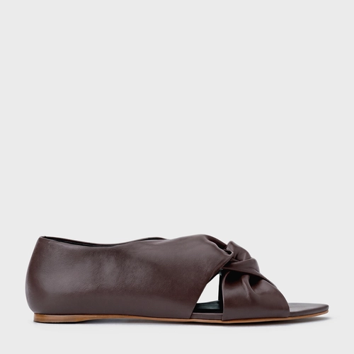 Sapatilha Bold Twist Couro Marrom Ganache