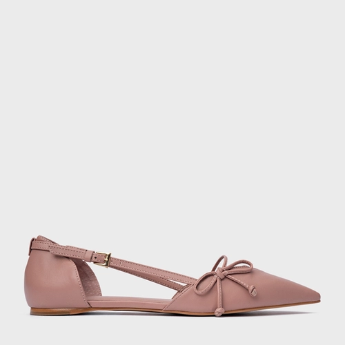 Sapatilha Slingback Delicate Couro Rosa Ballet