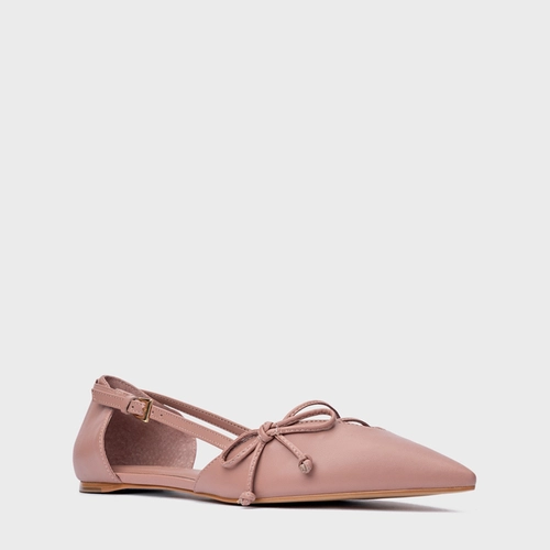 Sapatilha Slingback Delicate Couro Rosa Ballet