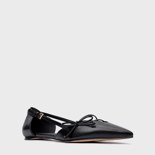 Sapatilha Slingback Delicate Couro Preto