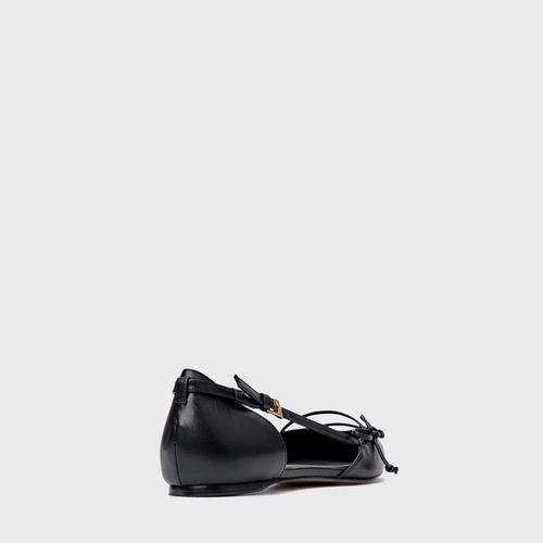 Sapatilha Slingback Delicate Couro Preto