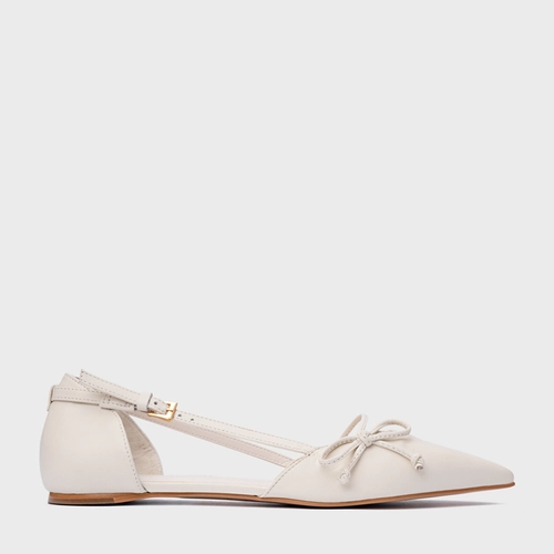 Sapatilha Slingback Delicate Couro Off White Vanilla