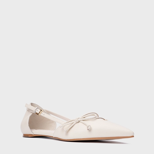 Sapatilha Slingback Delicate Couro Off White Vanilla