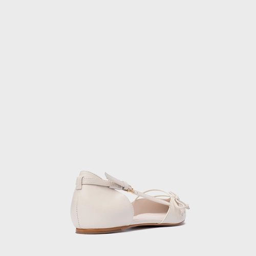Sapatilha Slingback Delicate Couro Off White Vanilla