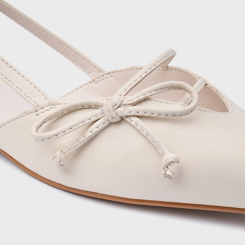 Sapatilha Slingback Delicate Couro Off White Vanilla