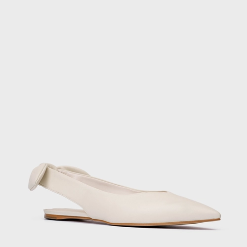Sapatilha Slingback Couro Off White Vanilla