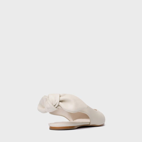 Sapatilha Slingback Couro Off White Vanilla