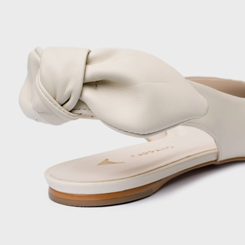 Sapatilha Slingback Couro Off White Vanilla