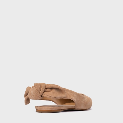 Sapatilha Slingback Couro Suede Marrom Cookie