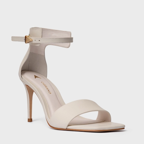 Sandália Minimalist Salto Fino Couro Off White Vanilla