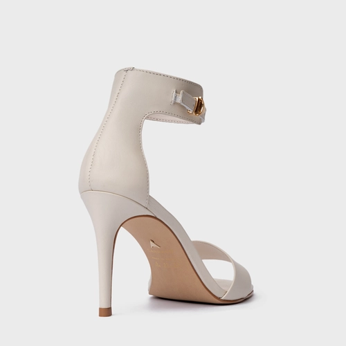 Sandália Minimalist Salto Fino Couro Off White Vanilla