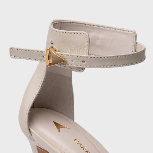 Sandália Minimalist Salto Fino Couro Off White Vanilla
