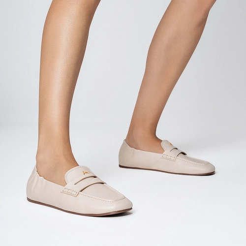 Loafer Ripple Icon Couro Off White Vanilla
