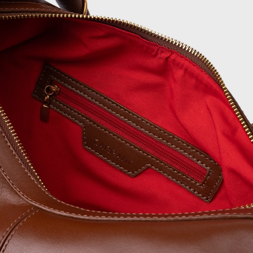 Bolsa Moon Shoulder Elos Média Couro Marrom Walnut