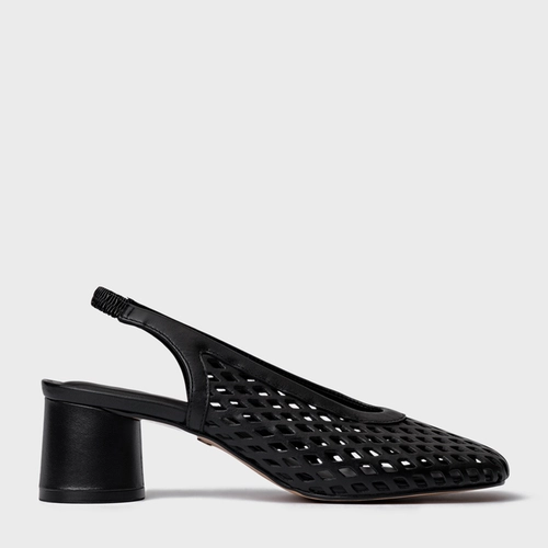 Scarpin Loafer Breeze Salto Oval Couro Preto