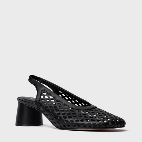Scarpin Loafer Breeze Salto Oval Couro Preto