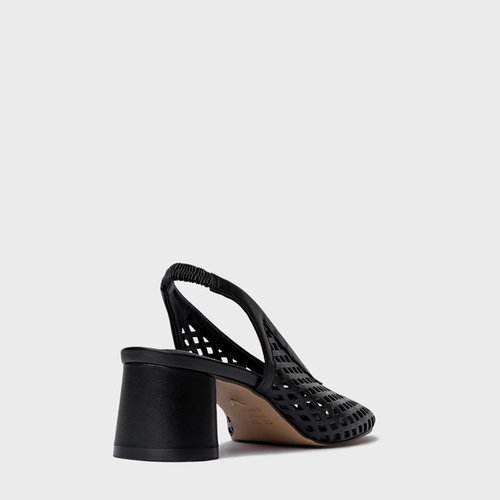 Scarpin Loafer Breeze Salto Oval Couro Preto