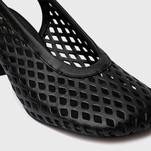Scarpin Loafer Breeze Salto Oval Couro Preto