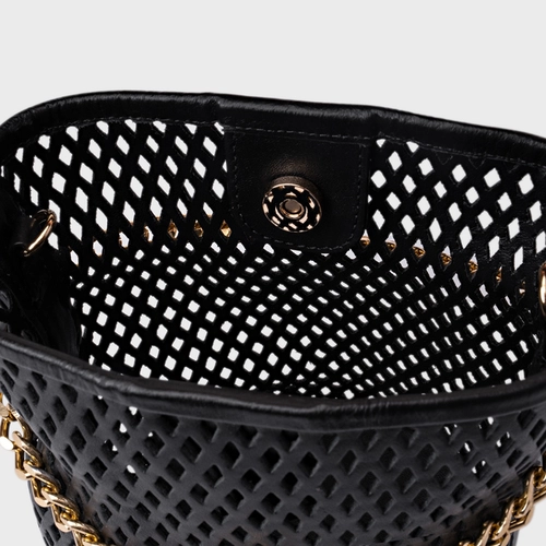 Bolsa Bucket Breeze Média Couro Preto