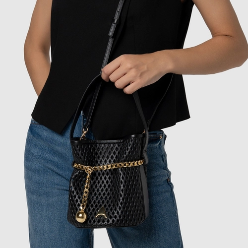 Bolsa Bucket Breeze Média Couro Preto
