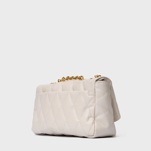 Bolsa Tiracolo Alba Pequena Couro Off White Vanilla