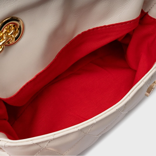 Bolsa Tiracolo Alba Pequena Couro Off White Vanilla