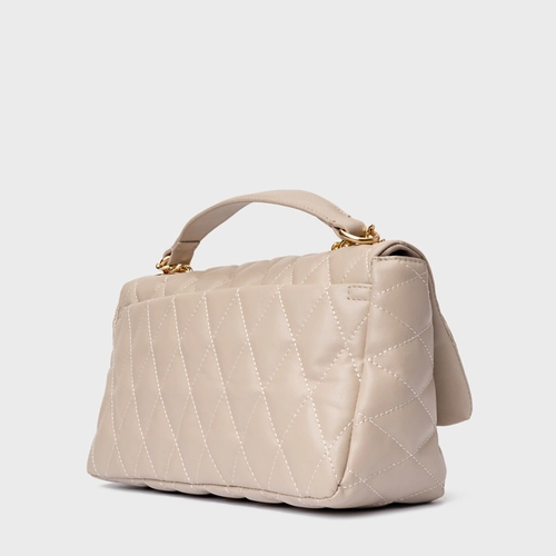 Bolsa Tiracolo Alba Média Couro Bege Oatmeal