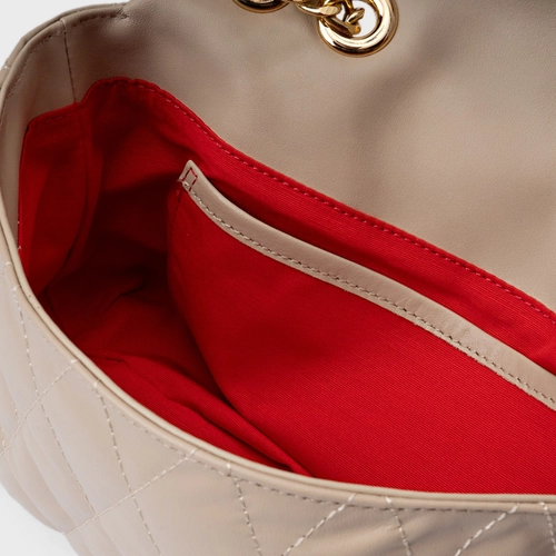 Bolsa Tiracolo Alba Média Couro Bege Oatmeal