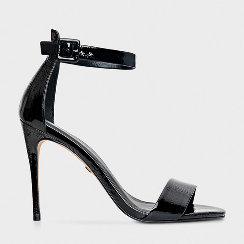 Sandália Classic Salto Fino Couro Verniz Preto