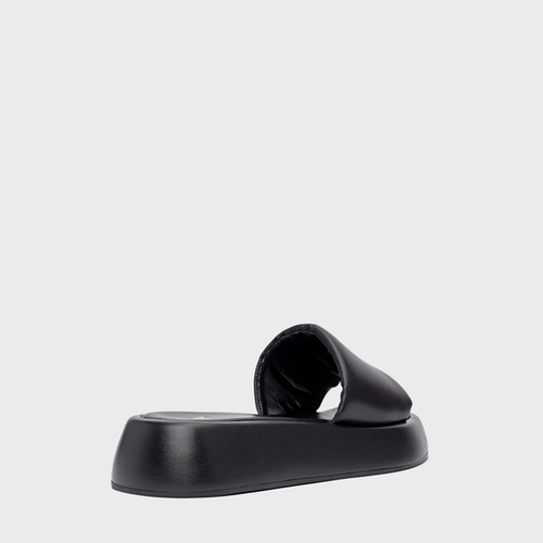 Rasteira Papete Slide Couro Preto