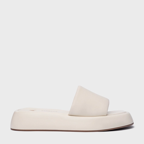 Rasteira Papete Slide Couro Off White Vanilla