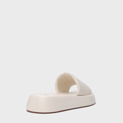 Rasteira Papete Slide Couro Off White Vanilla