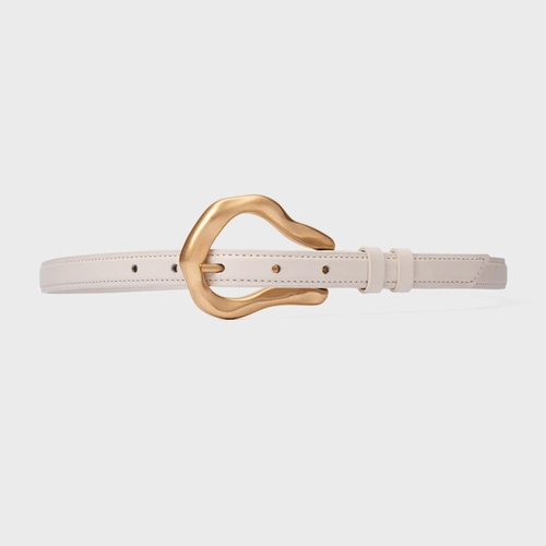 Cinto Organic Fino Couro Off White Vanilla