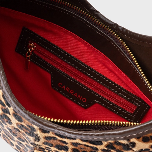 Bolsa Greta Média Pelo Animal Print Almond