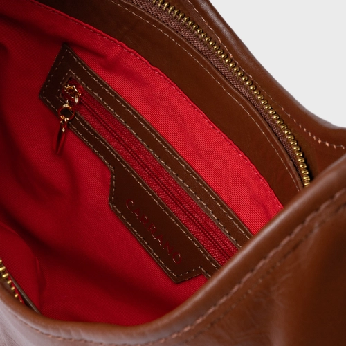 Bolsa Greta Média Couro Marrom Walnut