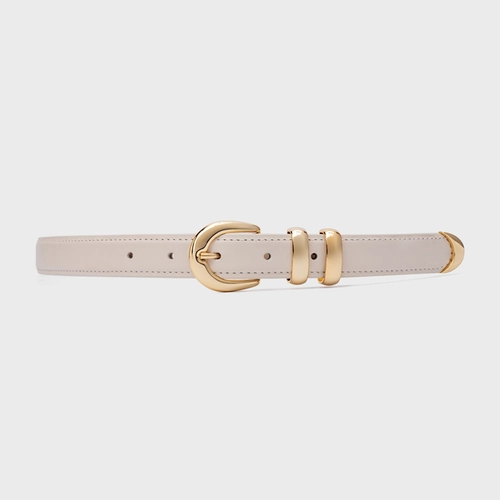 Cinto Classy Fino Couro Off White Vanilla