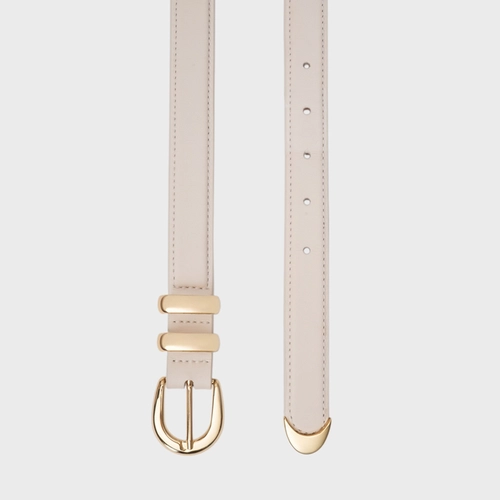 Cinto Classy Fino Couro Off White Vanilla